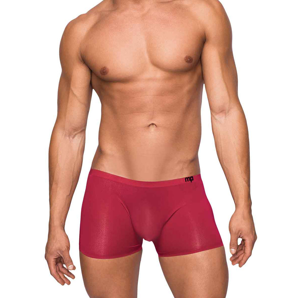 Seamless Sleek Short W/Sheer Pouch Wine M