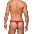 Load image into Gallery viewer, Seamless Sleek Thong W/Sheer Pouch Wine S/M
