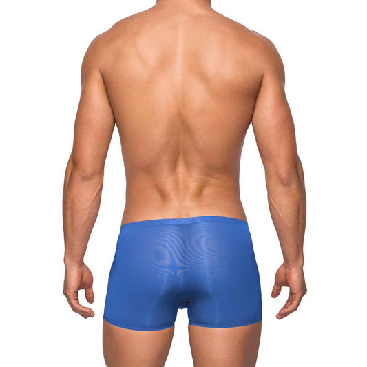 Seamless Sleek Short W/Sheer Pouch Blue M