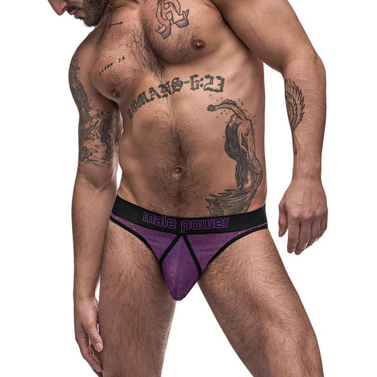 Airotic Mesh Butt Out Bikini Purple L