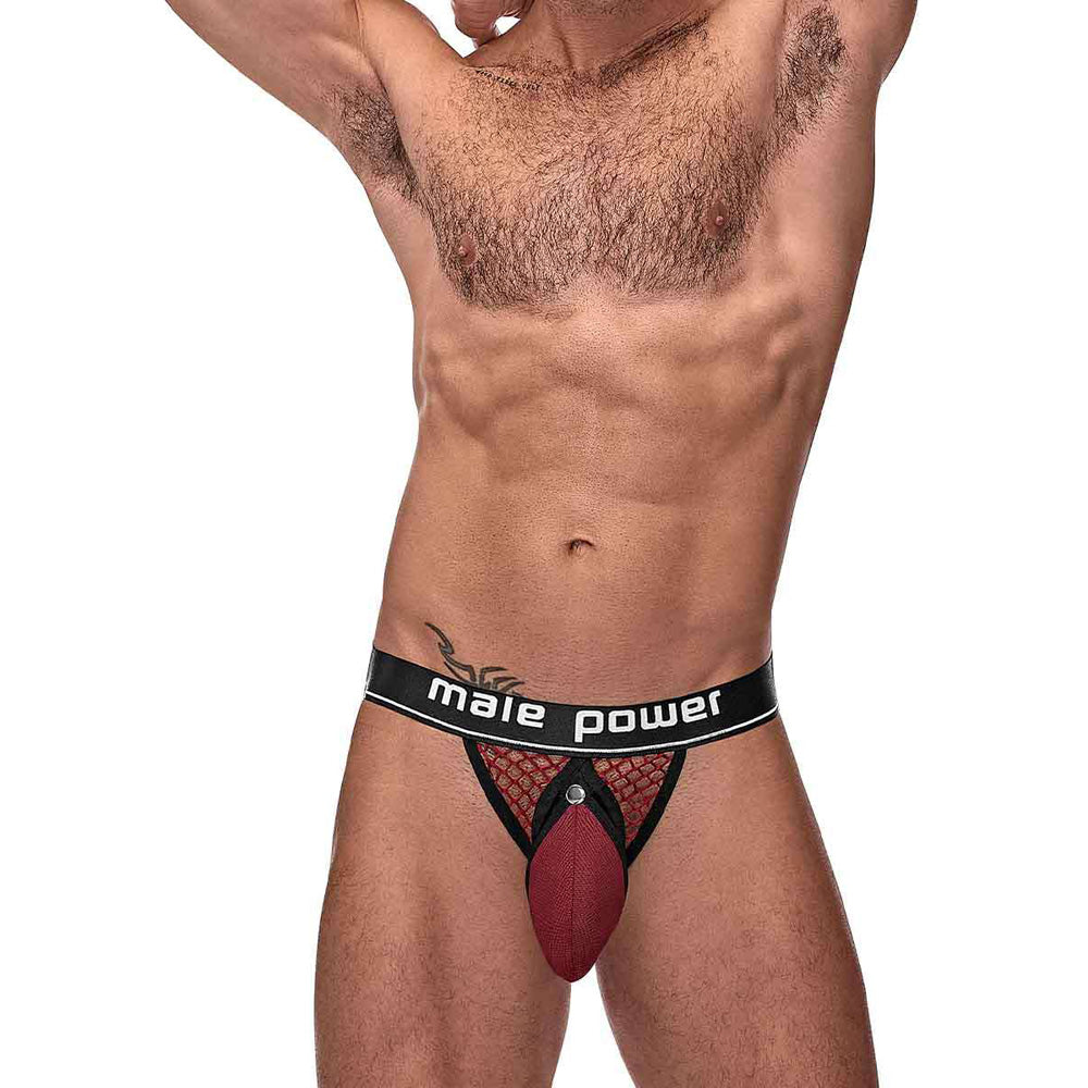 Cock Pit Net Cock Ring Jock Burgundy S/M