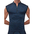 Load image into Gallery viewer, Peak Performance Zipper Muscle Tank Blue Small
