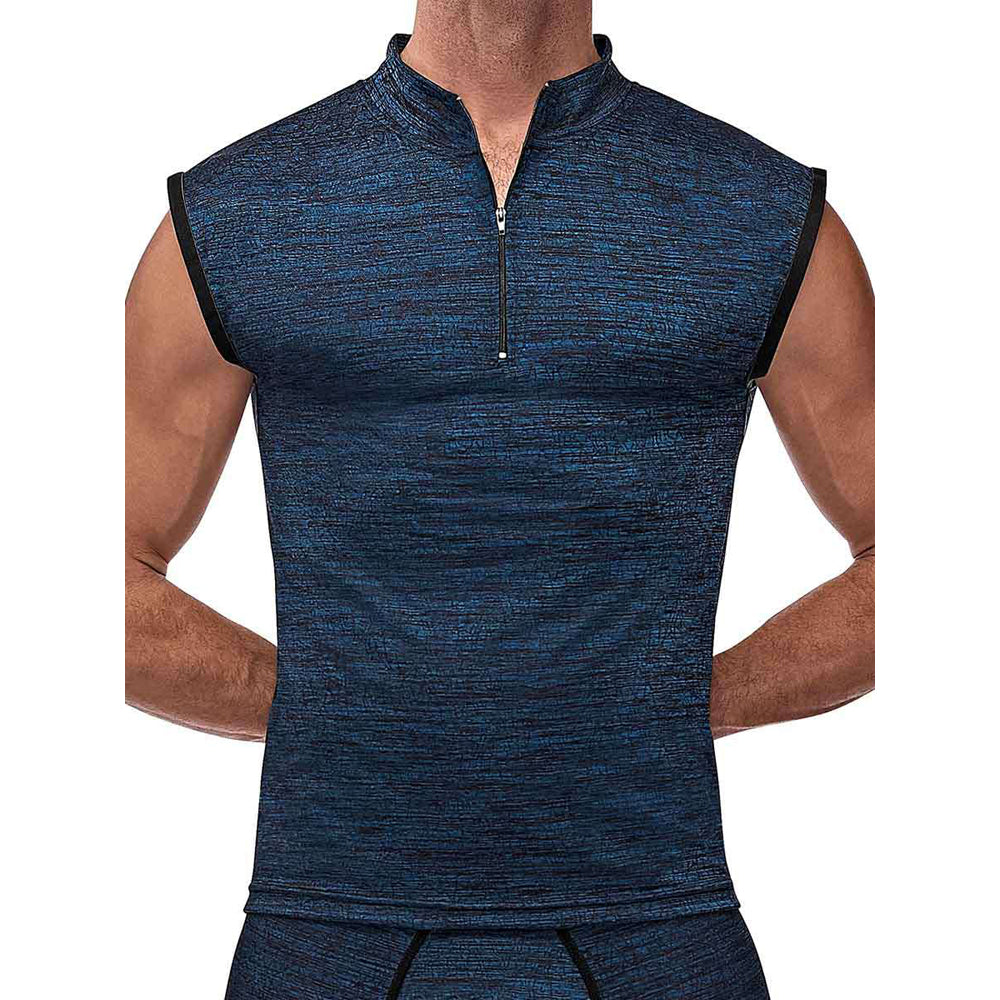 Peak Performance Zipper Muscle Tank Blue Medium