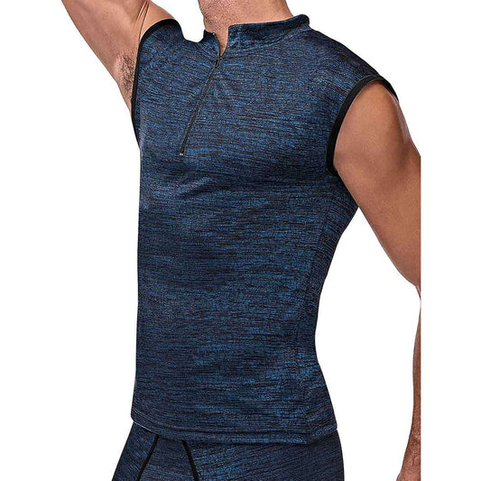 Peak Performance Zipper Muscle Tank Blue Large