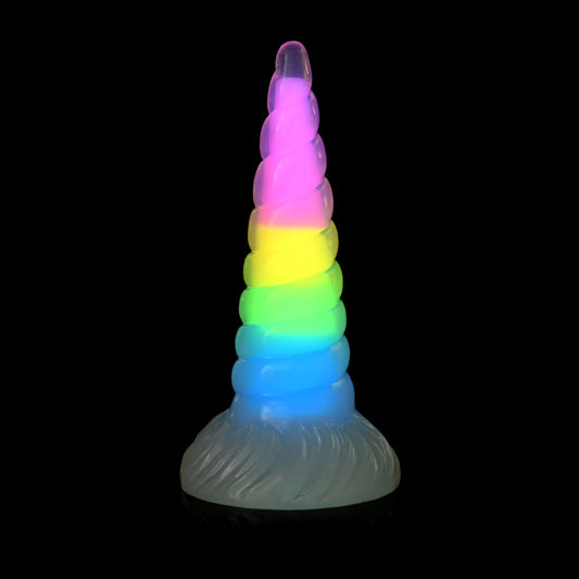 Creature Cocks Creature Cocks Uni-Glow Glow-In-The-Dark Rainbow Silicone Dildo